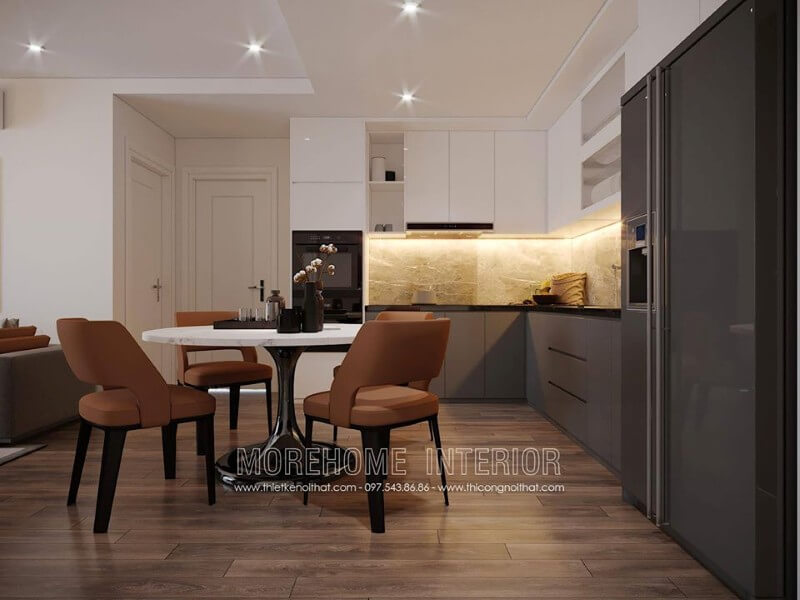 Mẫu tủ bếp gỗ công nghiệp Acrylic mang lại cho phòng bếp sang trọng và tinh tế hơn cả Tủ bếp đẹp