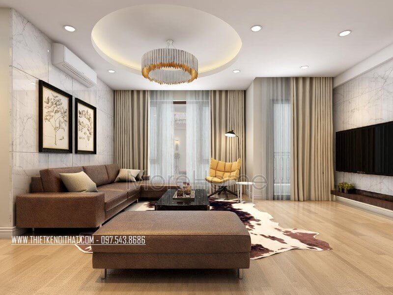 Bộ sofa đẹp được thiết kế gọn gàng, không đến tới các chi tiết nhỏ hay trạm khắc tinh tế, giúp không gian tiếp khách trở nên hài hòa, không tạo cảm giác quá rộng rãi, khó chịu.